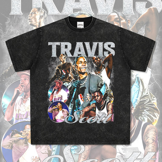 Marcas streetwear usa vintage ts scott print short sleeve t-shirt