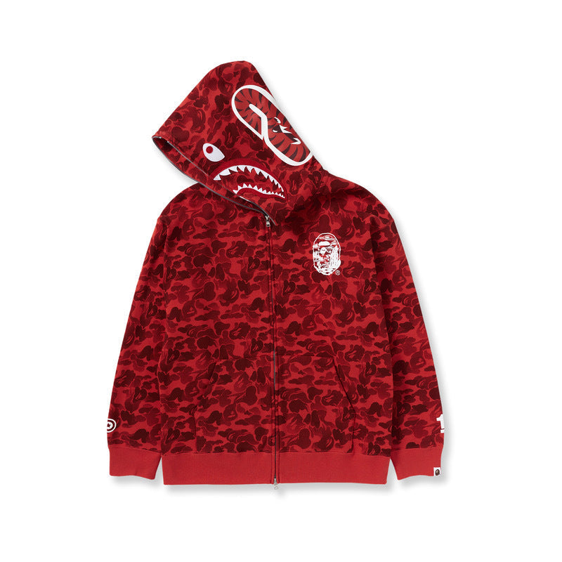 Ape Hoodie Anniversary Full Zip Hoodie Camo Shark Hooded Sweater Jacket