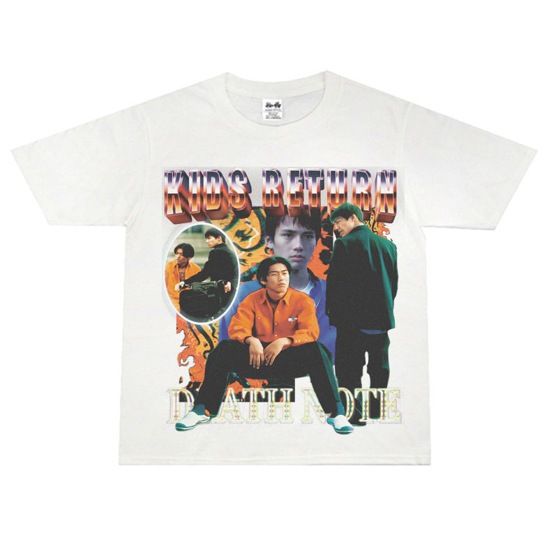 Film Star T Shirt North Kids Return Loose Heavy American Retro Street T-shirt