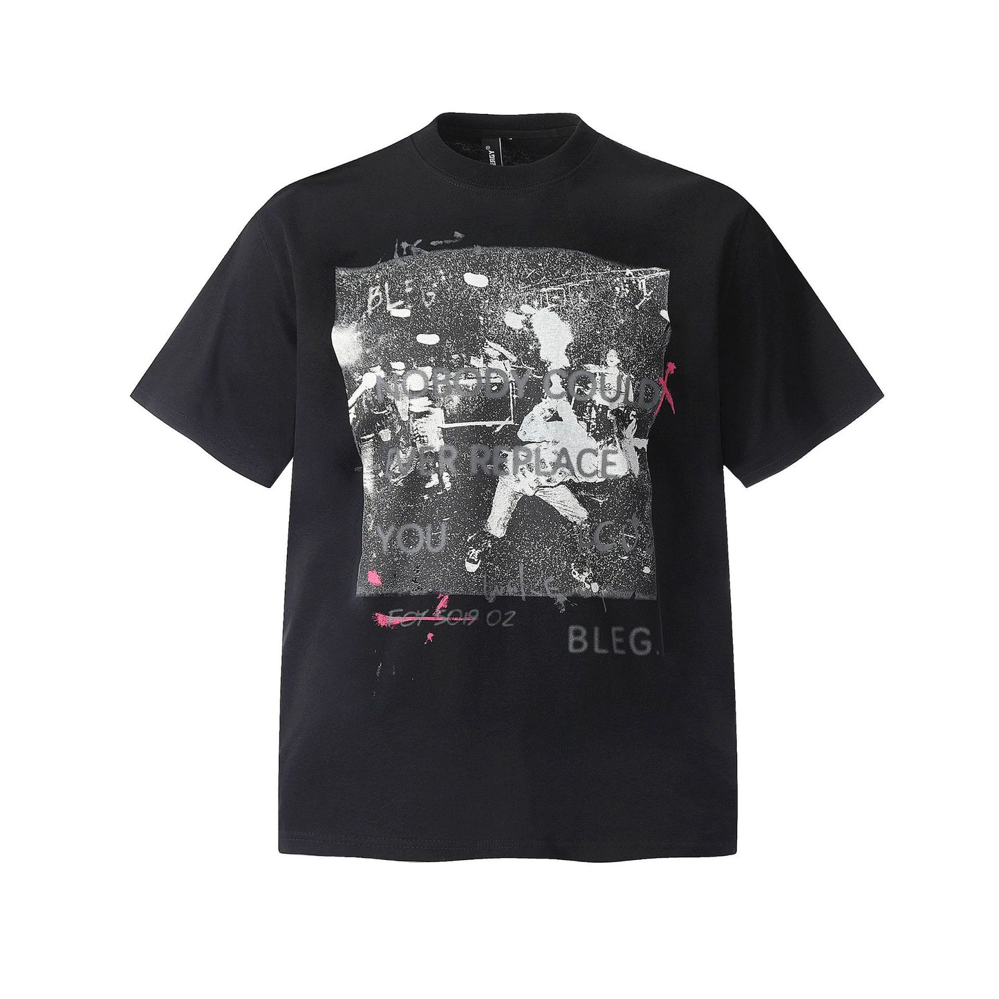 Hustle vintage summer hip hop print t-shirt short sleeve