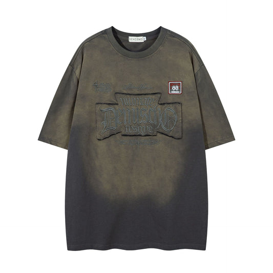 Hip hop shirt summer hip hop vintage embroidered t-shirt short sleeve