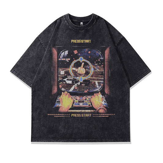 Ropa Vintage Hombre Anime Print Make Old Short Sleeve T-Shirt