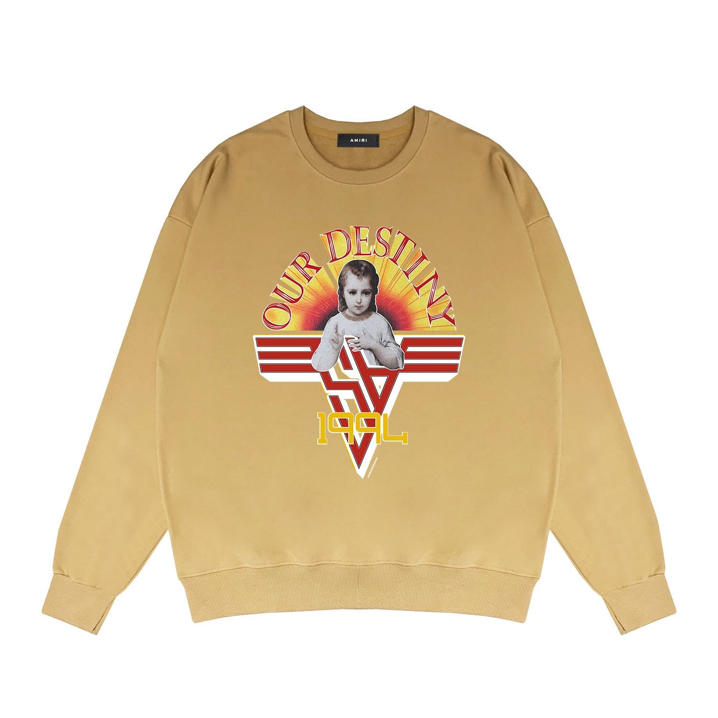 Amiri Long Sleeve Shirt Crew Sweatshirts Crew Neck Sweater