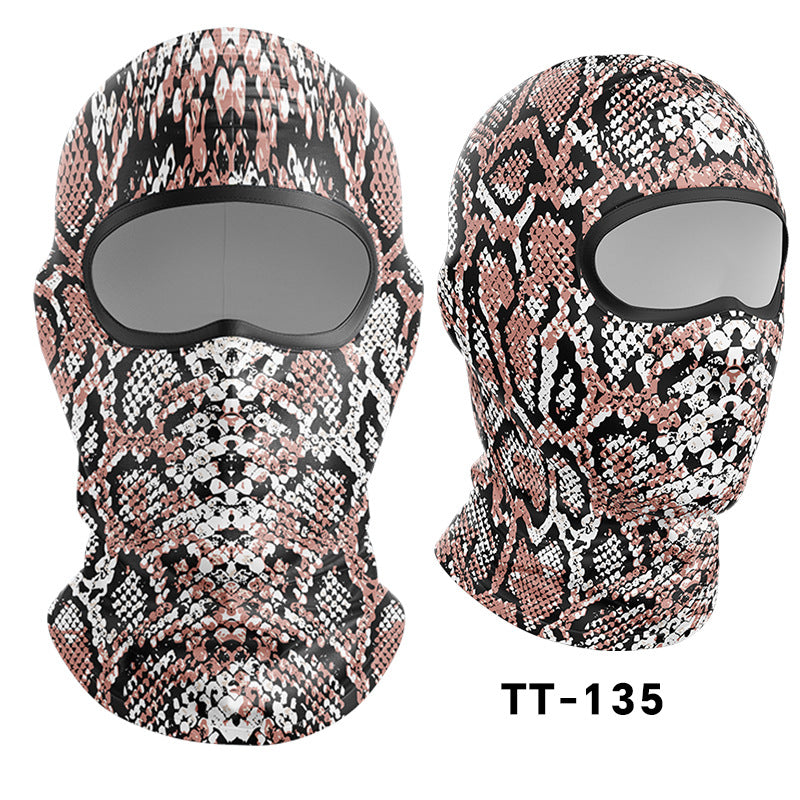 Cycling Windproof Hood Camouflage Python Ice Silk Mask Sunscreen Windproof