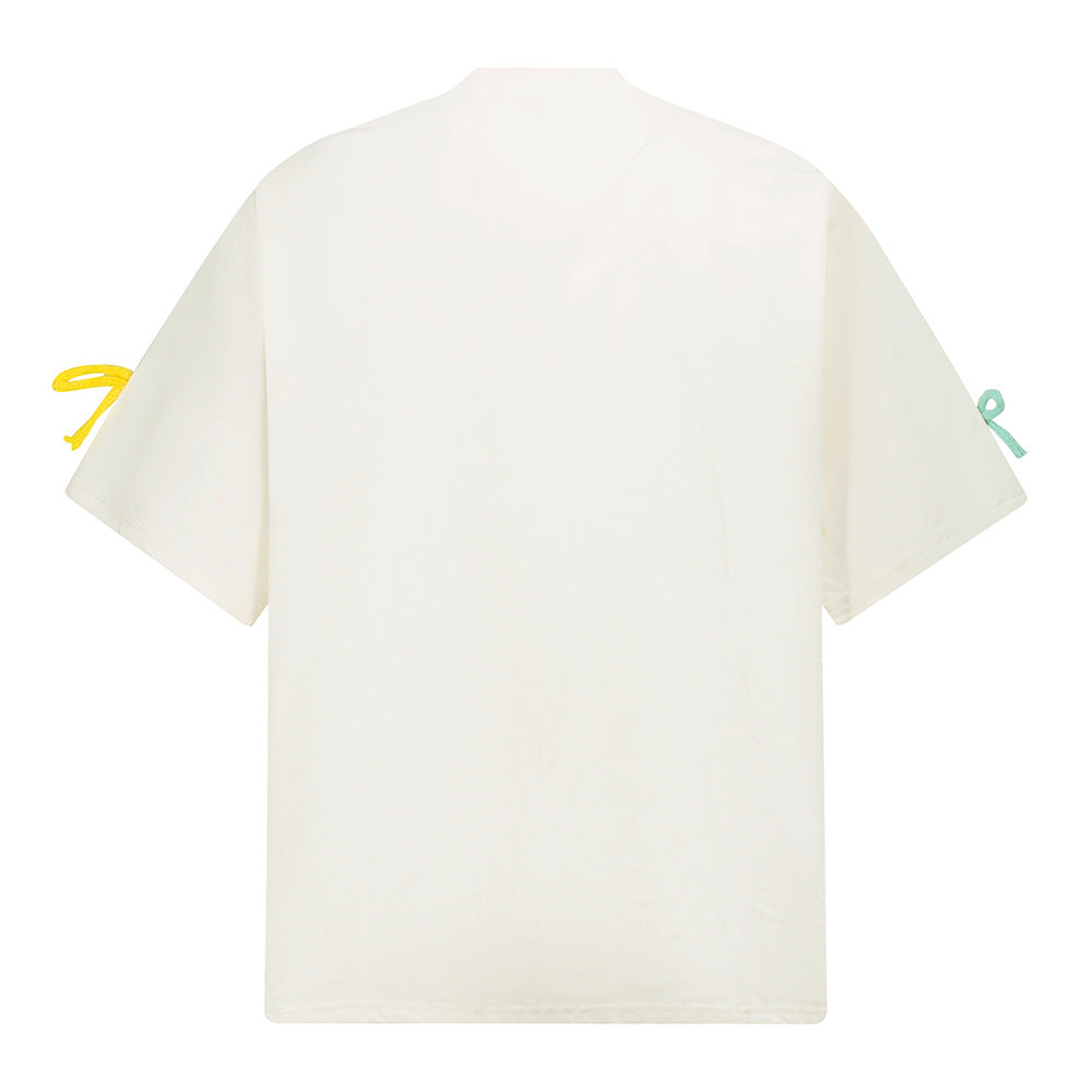 Vintage Usa Shirt Vintage Short Sleeve T-Shirt Bow Short Sleeve T-Shirt Crew Neck Top