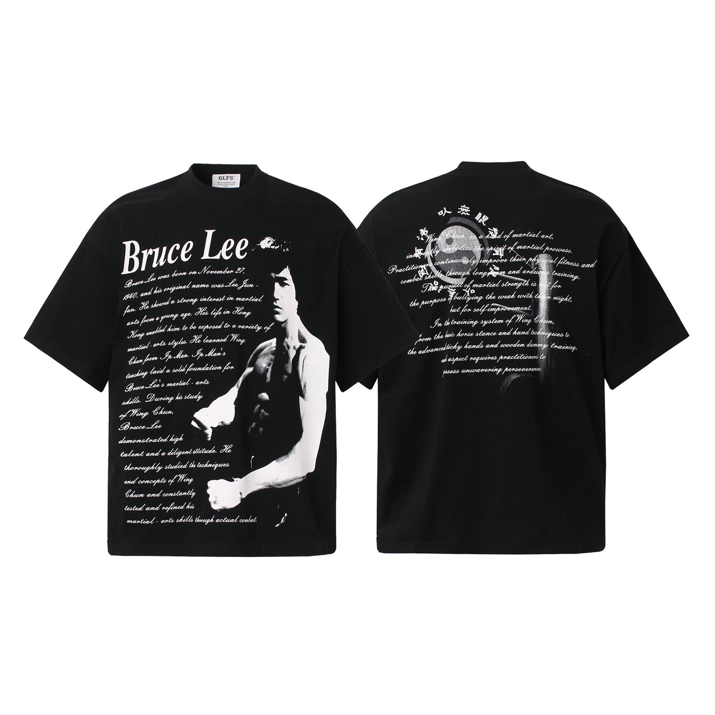 Vintage tarz t shirt bruce lee alphabet print short sleeve t-shirt summer oversize casual top