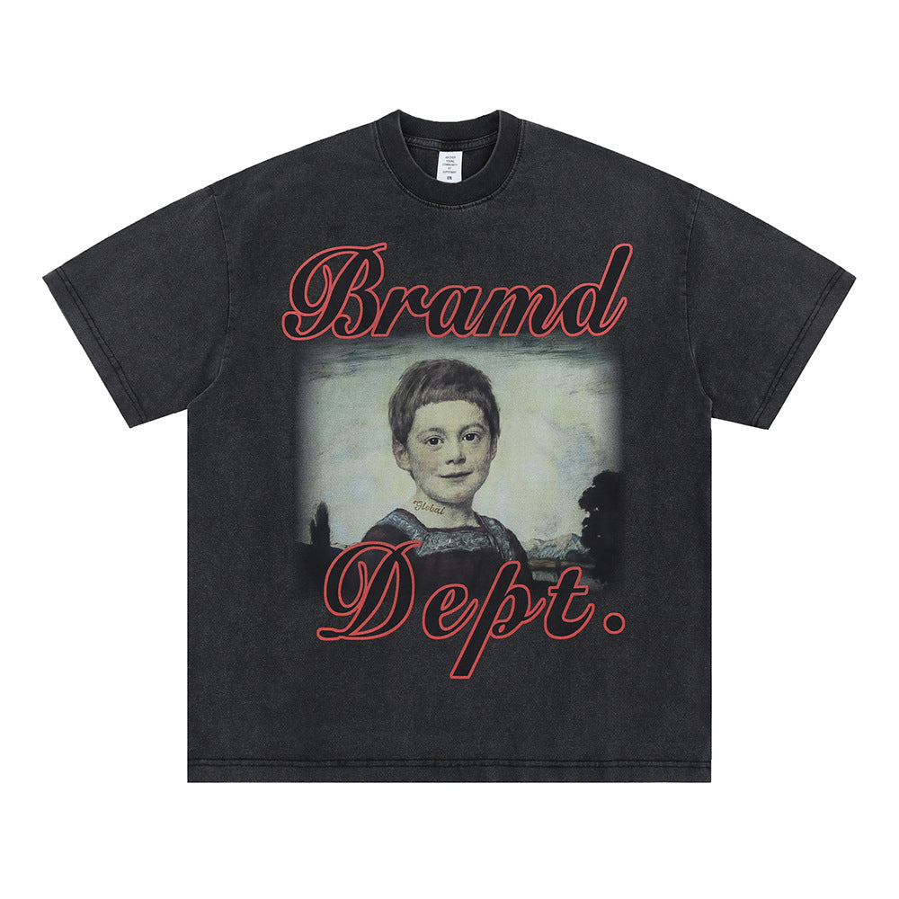 Vintage 90s Hip Hop Clothing Summer Vintage Kids Print Casual Crew Neck Short Sleeve T-Shirt