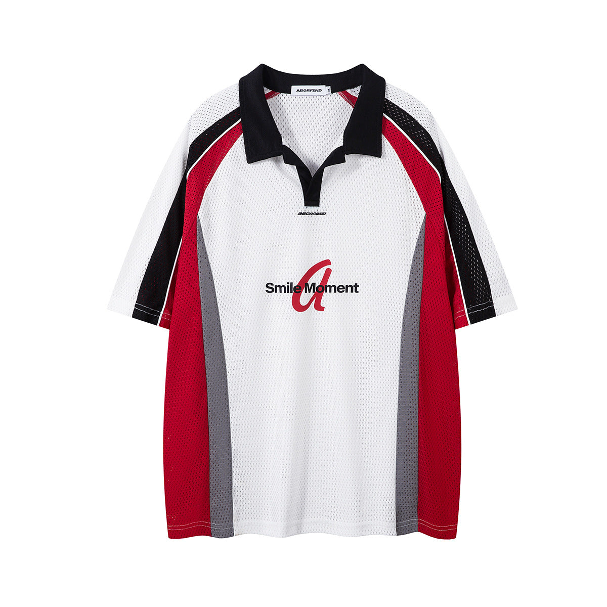 Hip hop shirt summer short sleeve loose hiphop mesh lapel collar t-shirt