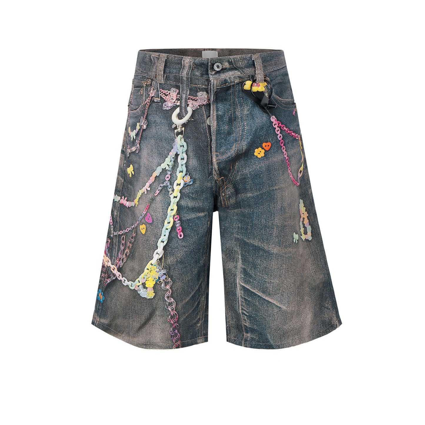 Rock Revival Jeans Hip Hop Printed Jeans Denim Shorts