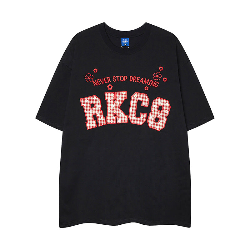 Nyc 1990 Shirt Embroidered Short Sleeve Loose T-Shirt