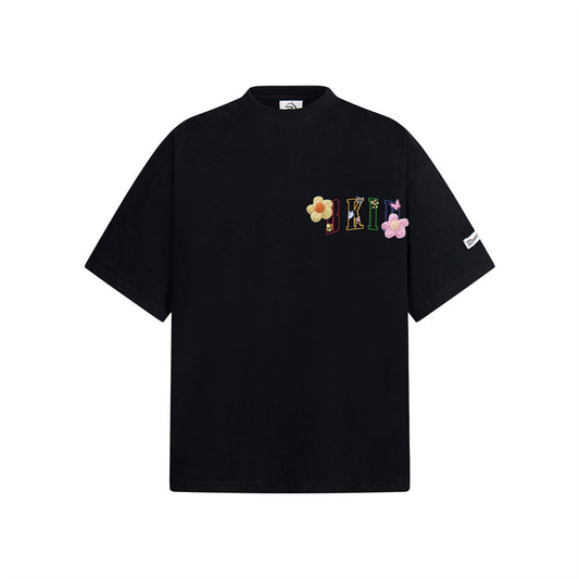 Casual Street Wear Vintage Flower Butterfly Summer Short Sleeve T-Shirt