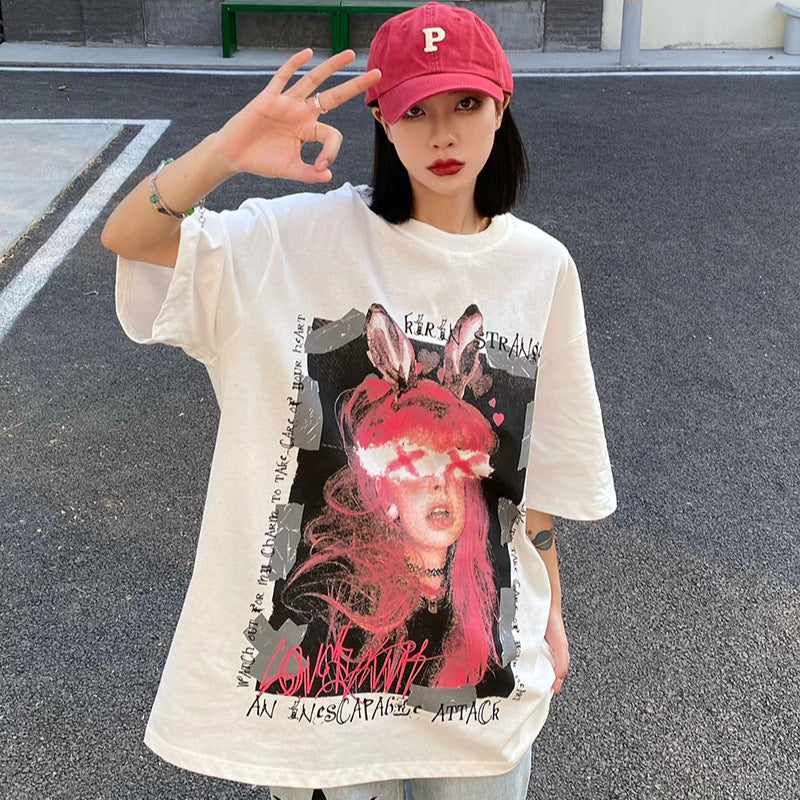 Vintage T Shirts Hip Hop Short Sleeve T-Shirt Summer Loose
