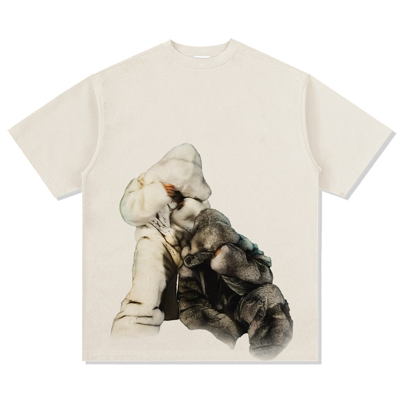 Streetwear masculino vintage hip hop drake drake print short sleeve t-shirt