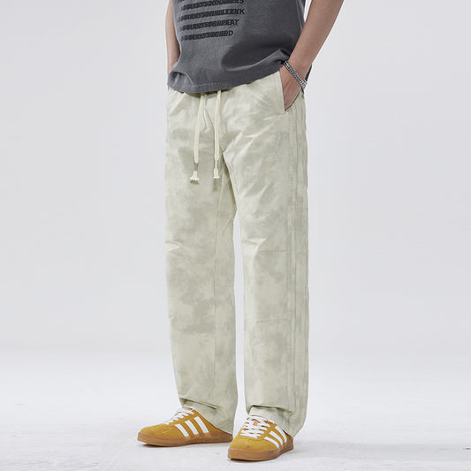 Men Casual Pants Spring Vintage Loose Straight Pants