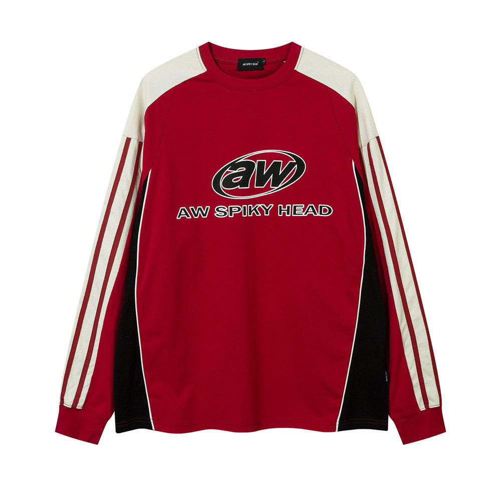 Racing oversized t shirt locomotive racing suit long sleeve t-shirt spring and autumn