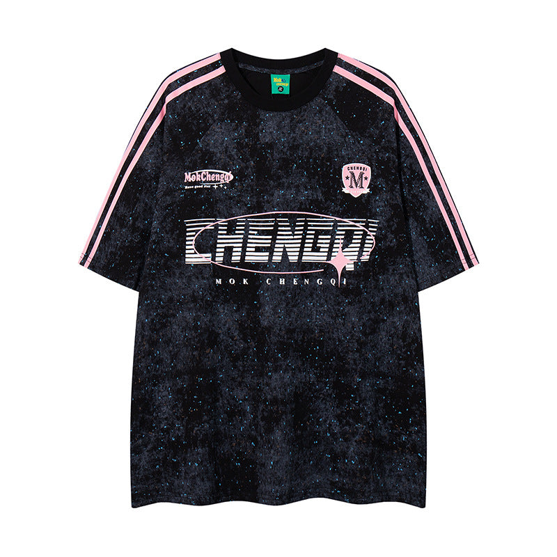 Nyc T Shirt Retro Tie-Dye Short Sleeve T-Shirt Summer Loose Casual Top