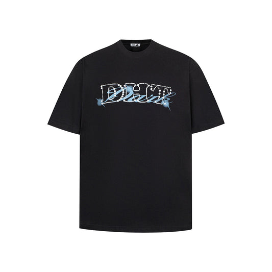Nostalgia T Shirts Pearl Letter Short Sleeve T-Shirt