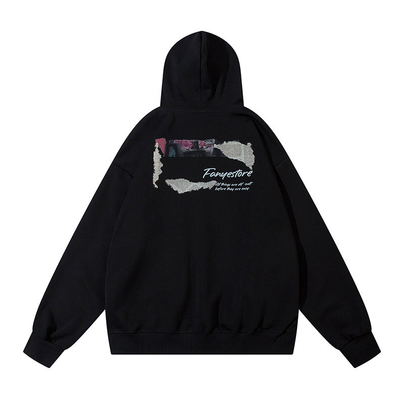 Streetwear Hoodie Vintage Cartoon Animal Print Hooded Sweater