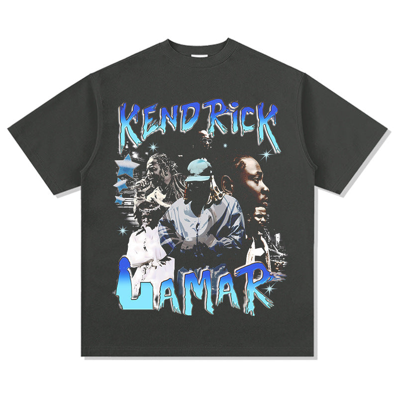 Marcas streetwear usa kendrick k dot print short sleeve t-shirt