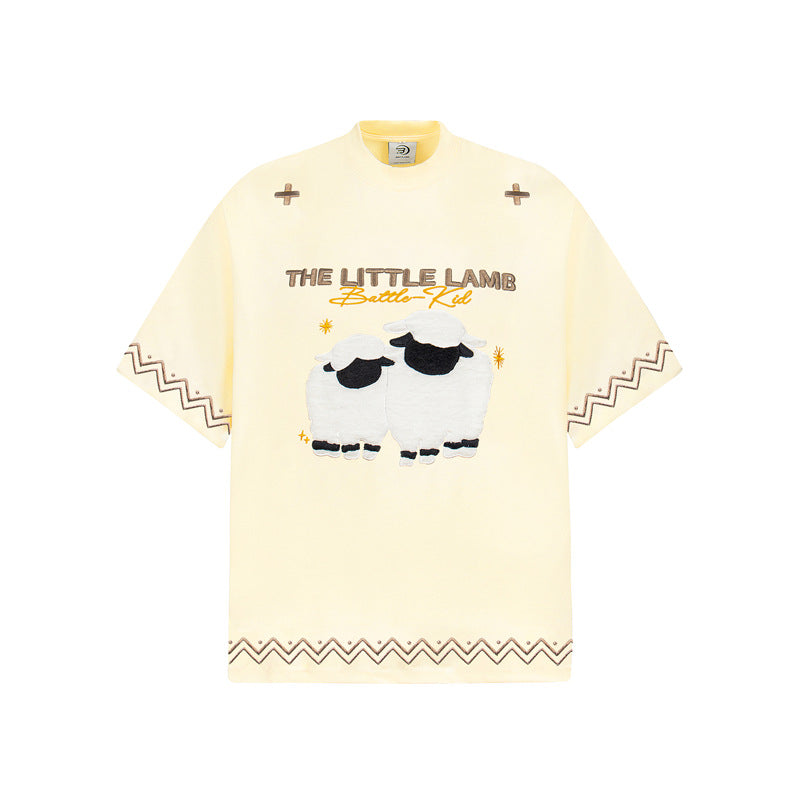Camisas Retros Embroidered T-Shirt Short Sleeve T-Shirt