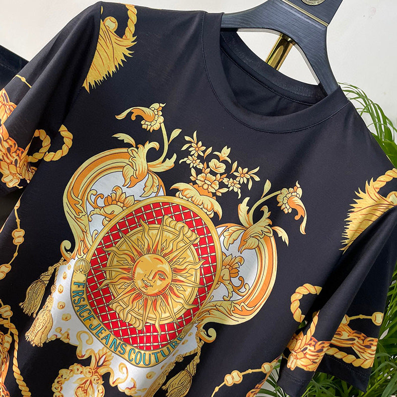 East Coast Shirts Spring/Summer Digital Print Crew Neck Short Sleeve Men's Half Sleeve T-Shirt