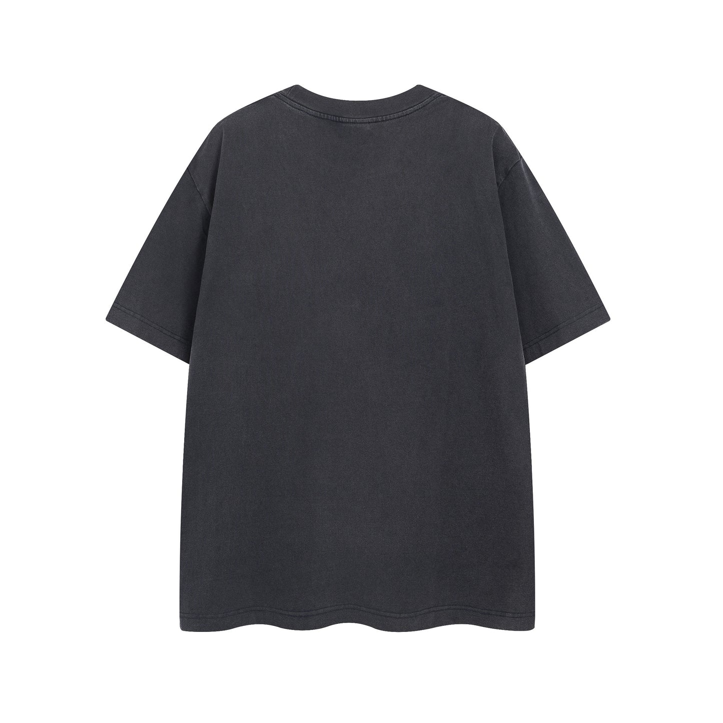 Retro Style Shirt For Men Summer Vintage Wash Print Short Sleeve T-Shirt