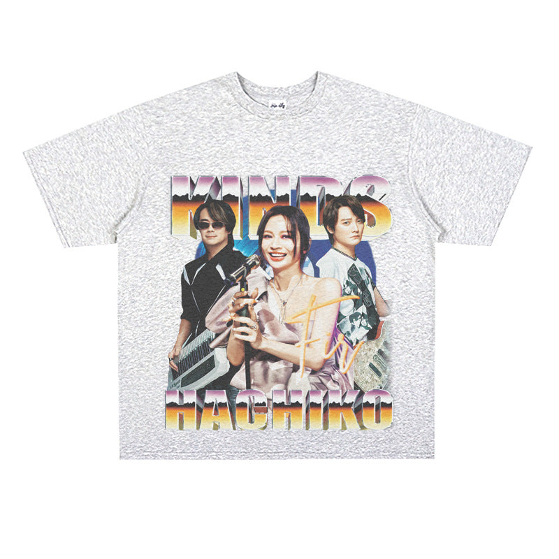 Film Star T Shirt National Fashion Rock Flyer Band Poster Commemorative Loose Street Cotton T-shirt