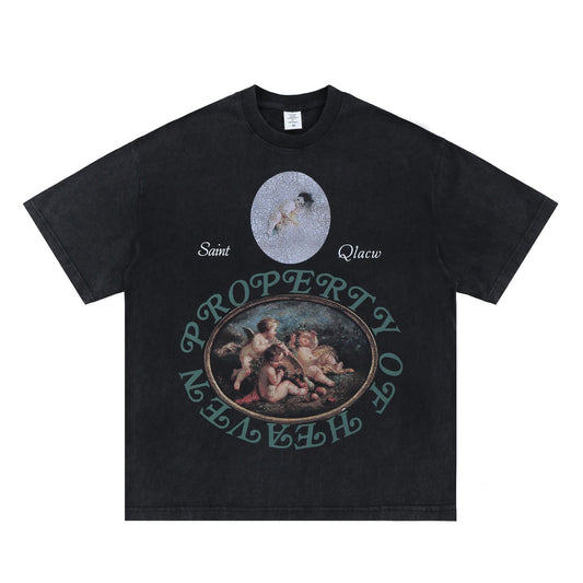 Vintage 90s Hip Hop Clothing Short Sleeve Summer Vintage Wash Top T-Shirt