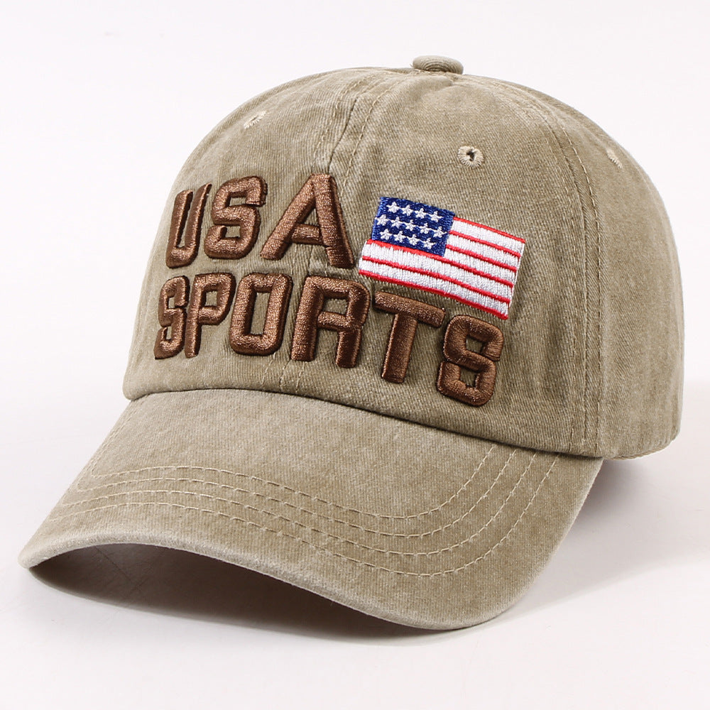 Vintage Usa Cap Embroidered Alphabet Cap