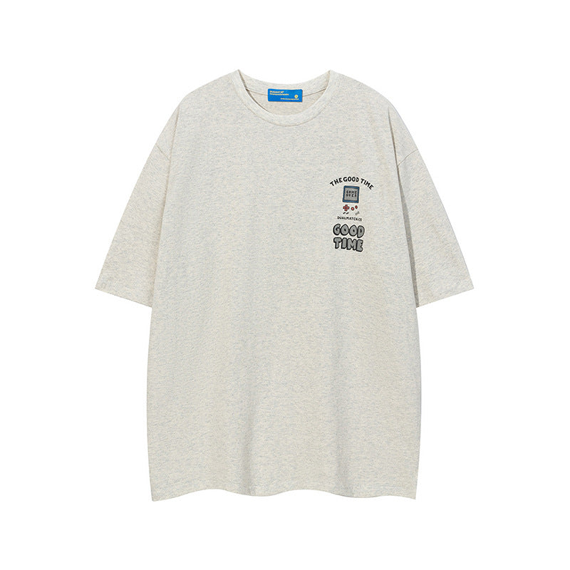 Vice Streetwear Short Sleeve T-Shirt Spring Summer Short Sleeve Crew Neck Loose Top T-Shirts