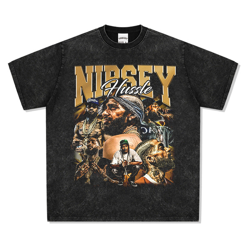 Marcas streetwear usa vintage Nipsey print short sleeve t-shirt