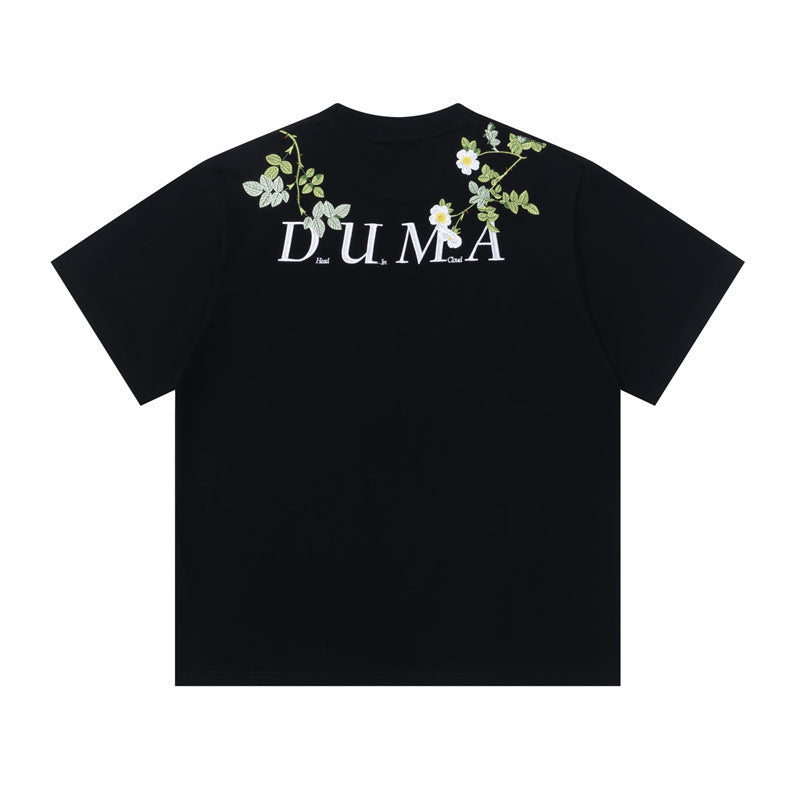 Hip Hop Shirts For Boys Floral Wreath Short Sleeve T-Shirt Summer Loose Top