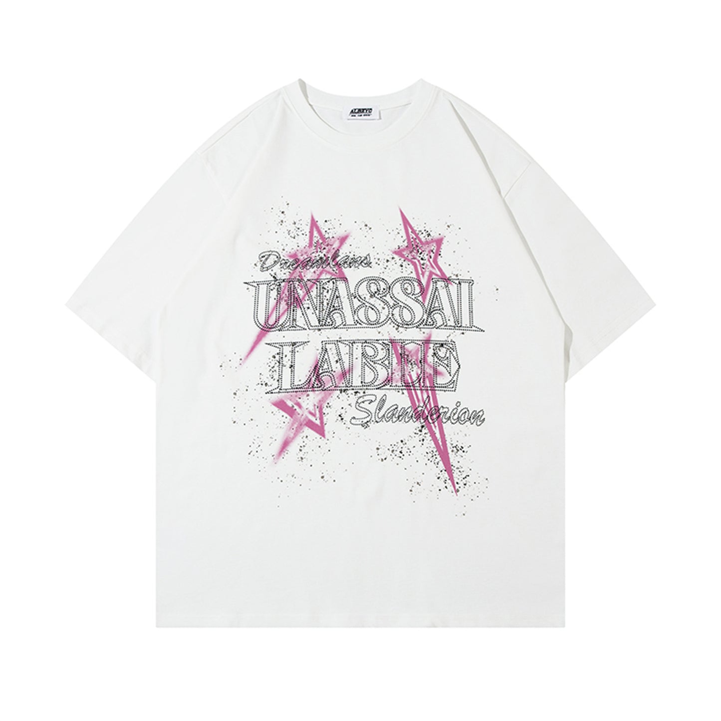 USA Vintage T-Shirt Hot Diamond Letter Male Summer