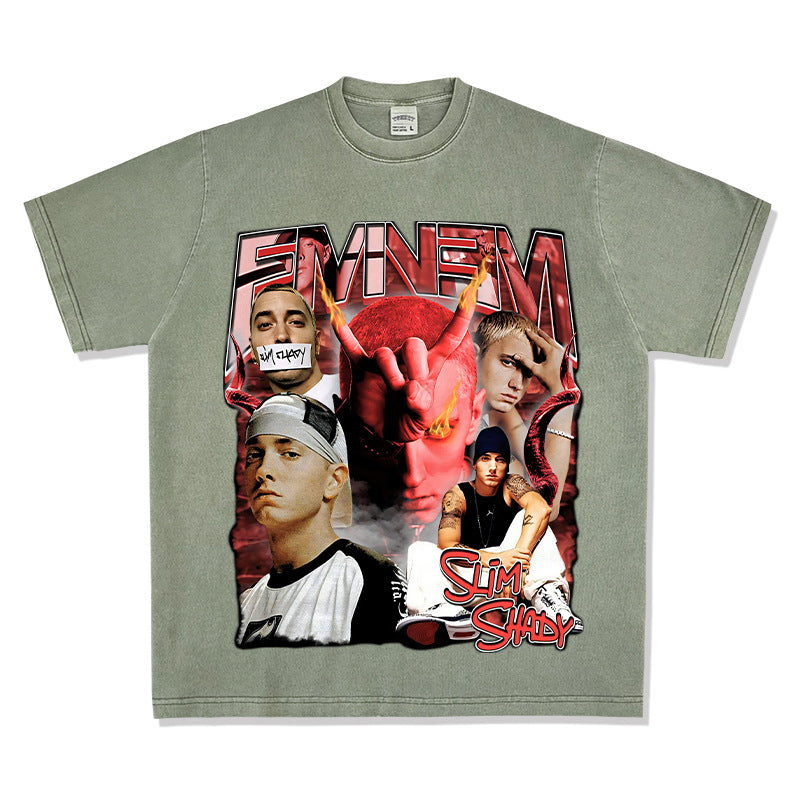 New york hip hop shop vintage hip hop EMINEM print short sleeve t-shirt