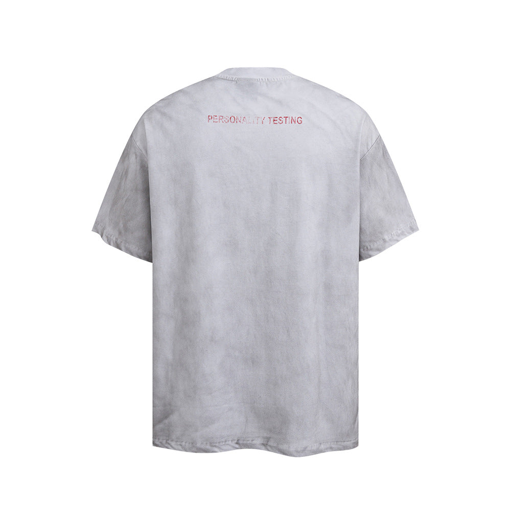 Nostalgia T Shirts Vintage Cartoon Cat Letter Print Short Sleeve T-Shirt oversize
