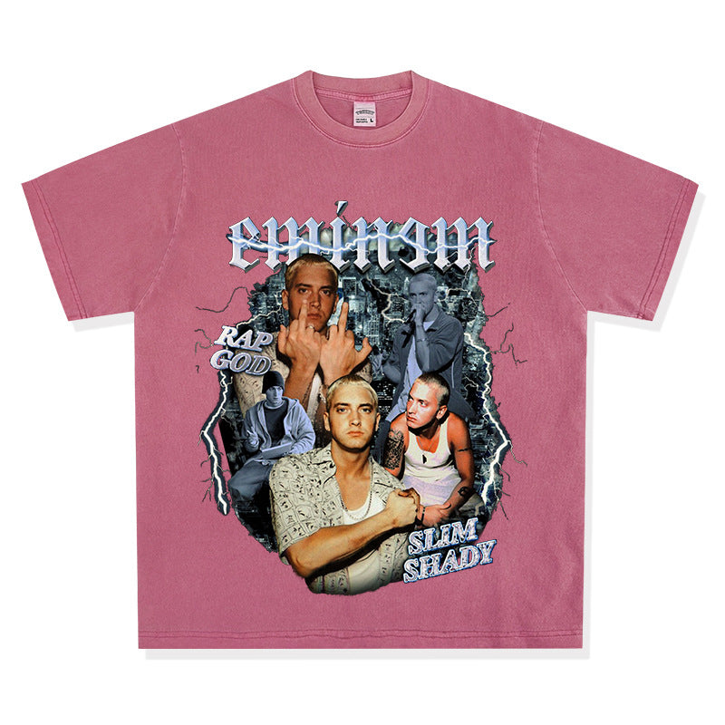 New york hip hop shop BC hip hop Eminem print short sleeve t-shirt