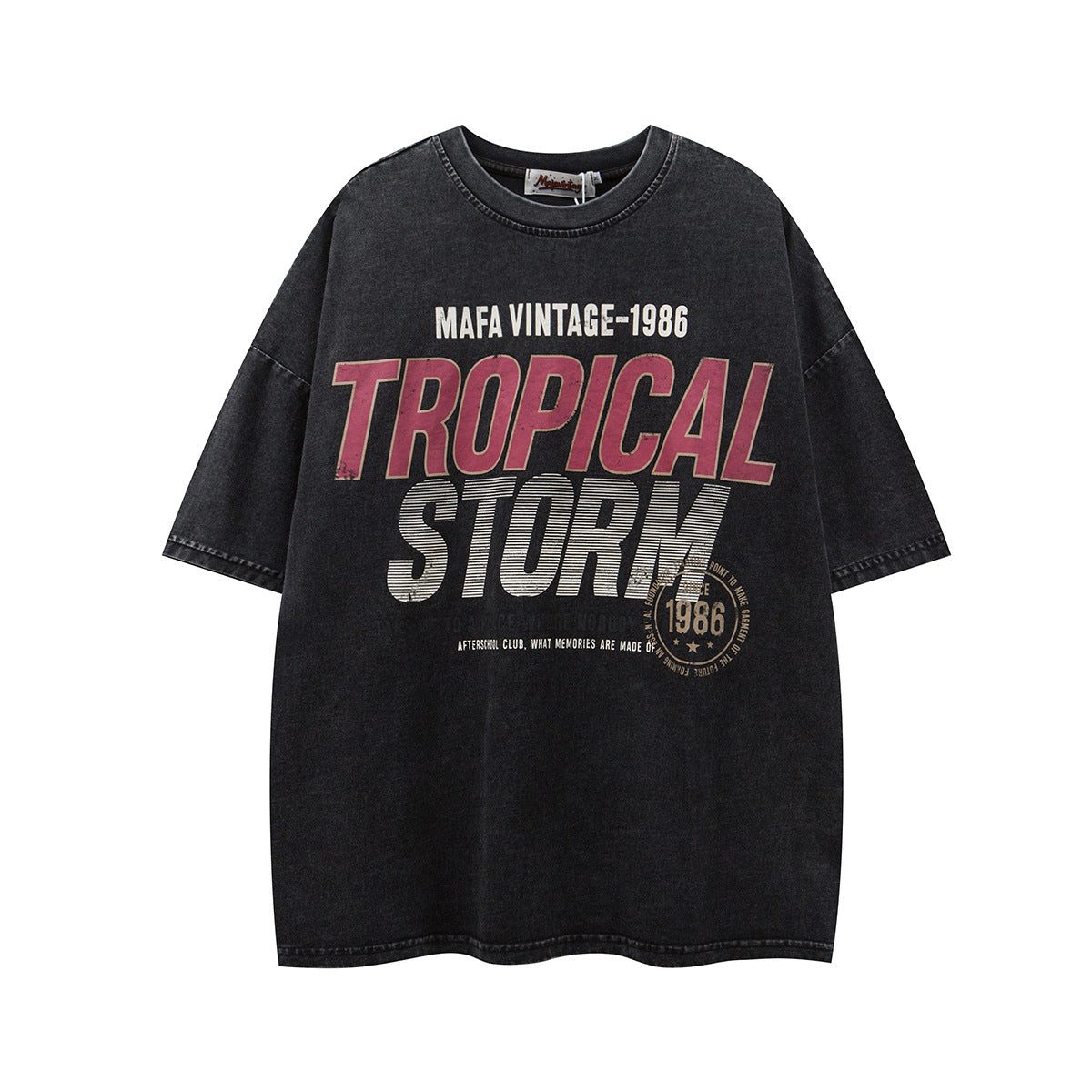 Hustle vintage summer vintage wash t-shirt short sleeves