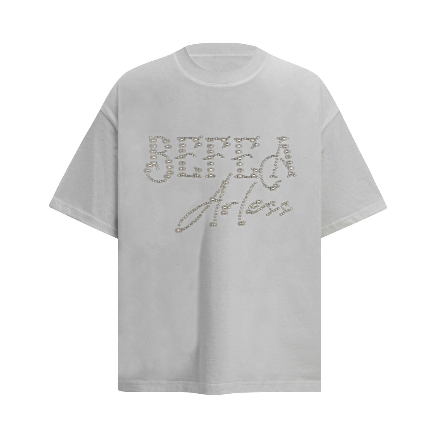 Unisex T-shirts Summer Bead Pattern Men's Loose Short Sleeve T-Shirt
