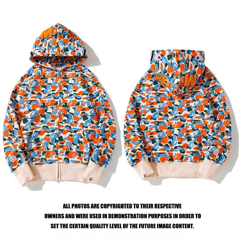 Ape Hoodie Indonesia City Limited Camo Shark Hooded Cardigan Sweater Jacket