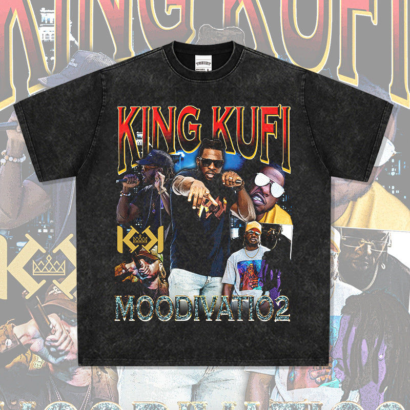 Marcas streetwear usa retro kingkufi short sleeve t-shirt