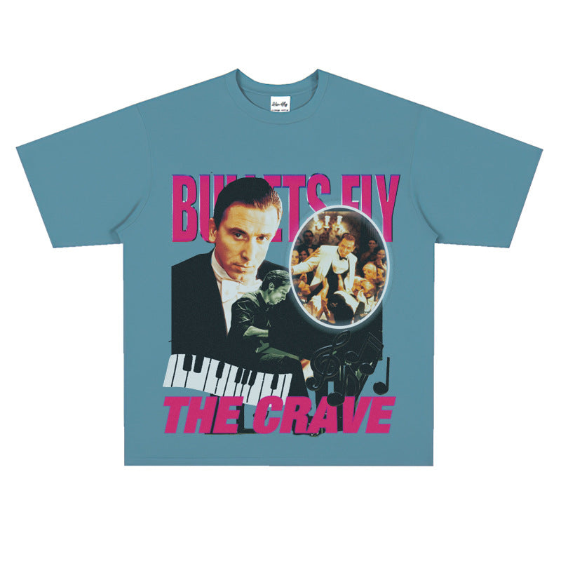 Film Star T Shirt the Legend of 1900 Loose Retro Street Cotton American T-shirt