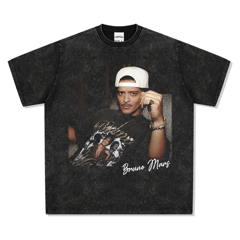 New york hip hop shop bruno mars print t-shirt
