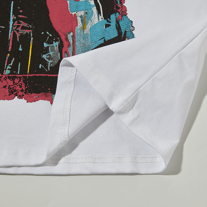 Nyc 1990 Shirt Cartoon Cat Print Short Sleeve T-Shirt