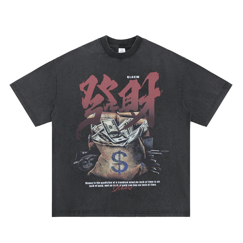 Vintage 90s Hip Hop Clothing Summer Crew Neck Short Sleeve T-Shirt