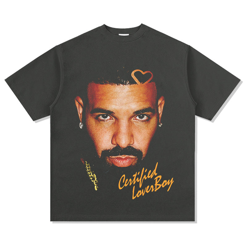 Outfit streetwear vintage drake Drake hip hop print short sleeve t-shirt