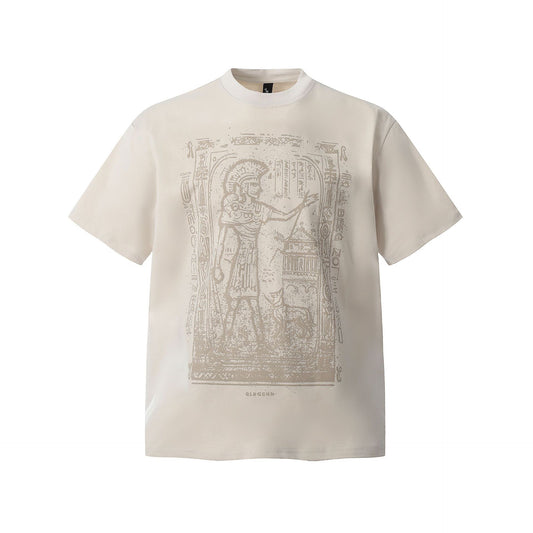 Hustle vintage summer character print t-shirt loose short sleeve