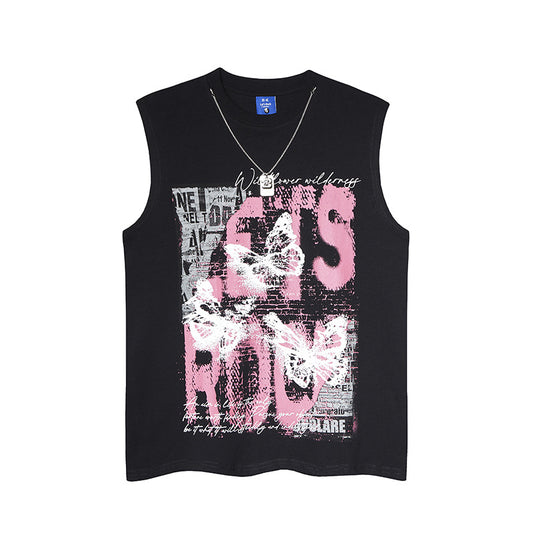 Casual Street Wear Vintage Sleeveless T-Shirt