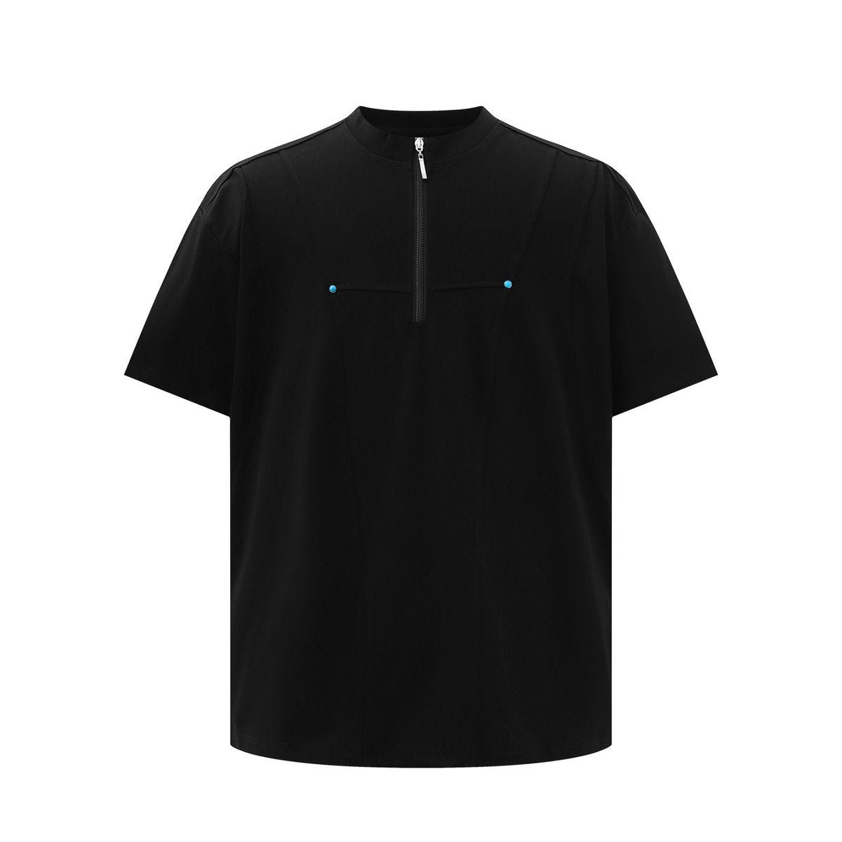 Hip hop shirt summer short sleeve zipper t-shirt