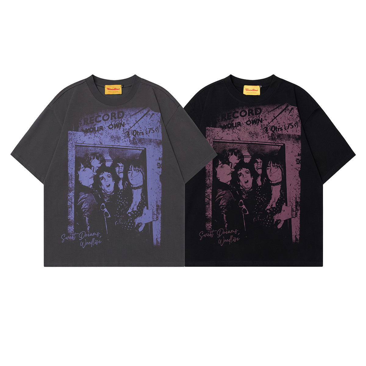 Unisex T-shirts Summer Color Figure Shadow Men's Loose Short Sleeve T-Shirt