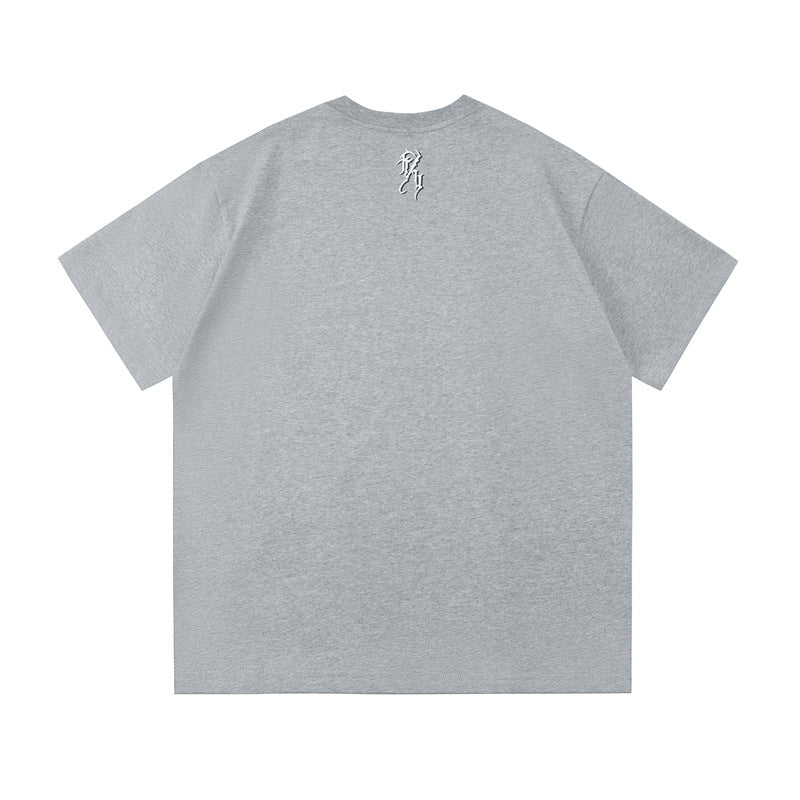 Casual Street Wear Vintage Crew Neck T-Shirt Short Sleeve